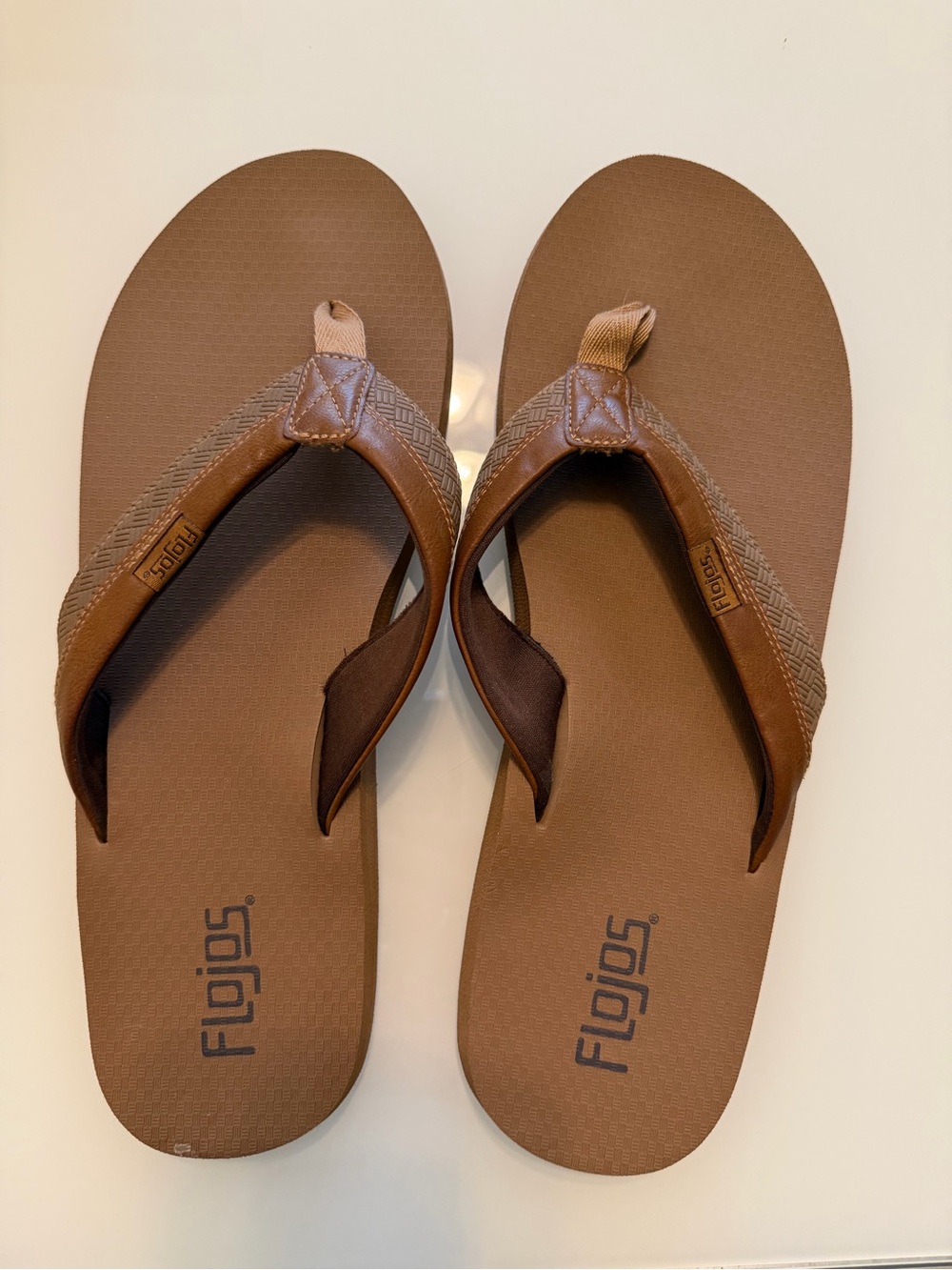 Flojos Brown Men’s Flip Flop Sandals with Padded Straps